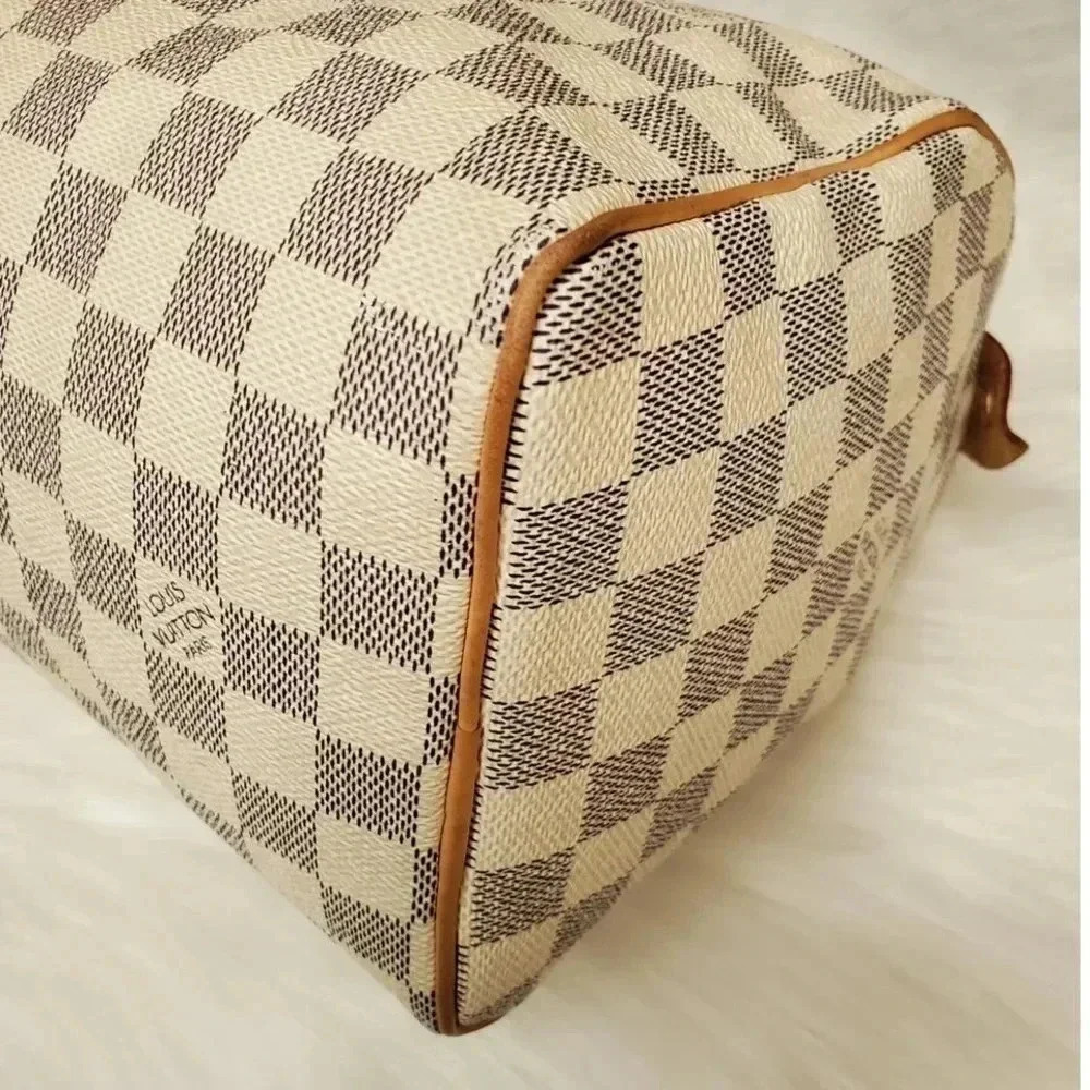 Louis Vuitton Speedy 25 Damier Azur Canvas Satchel - Picture 5 of 9